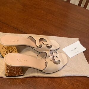 Brand new, authentic, limited edition nude Gucci mules, size 37Euro/7 US,limited